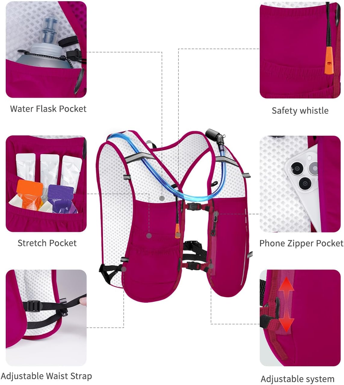 ECOHUB Lightweight Hydration Vest Water Backpack with 2L Water Bladder