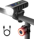 Front Bike Light or Front Headlight & Back Taillight Set, 2000 Lumens Super Bright Road Mountain Ebike Lights, Rechargeable & 6400mAh Ultra-Long Battery Life, 13 Lighting Modes