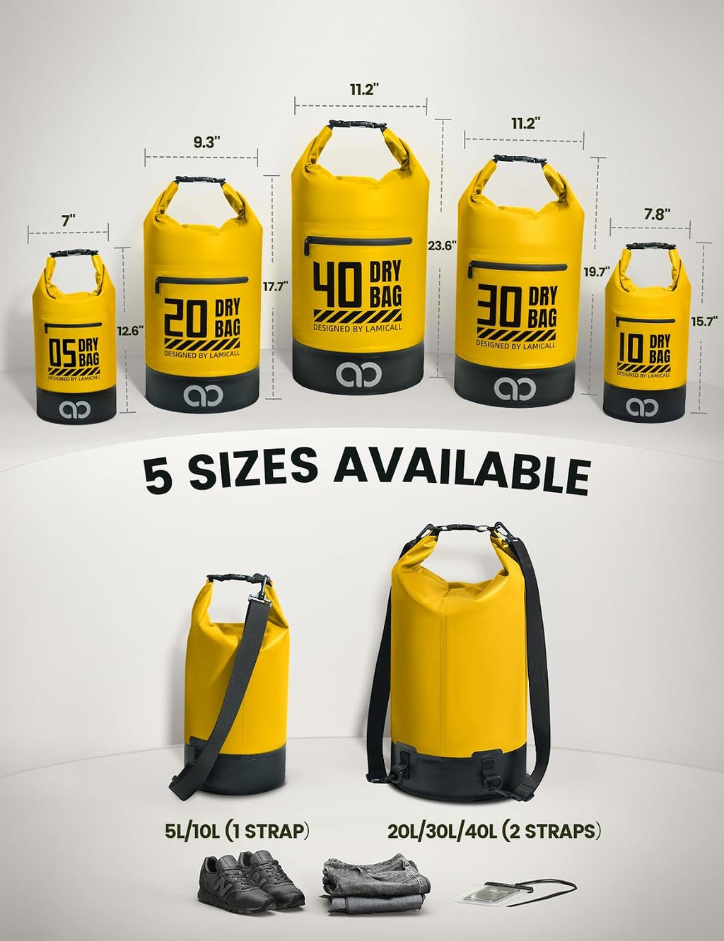 Lamicall Dry Bag Waterproof Backpack with Phone Pouch 5L/10L/20L/30L/40L