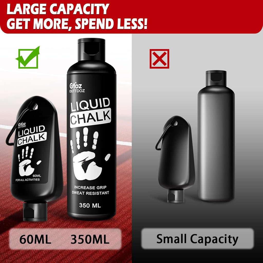 Liquid Chalk 2 oz & 12 oz, Mess-Free Gym Chalk for Lifting