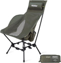Wildhiker HuggleMode High Back Folding Camping Chair, 2 Seat Heights -Green