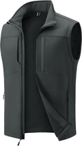 MAGCOMSEN Men's Lightweight Softshell Vest Outerwear Fleece Golf Running