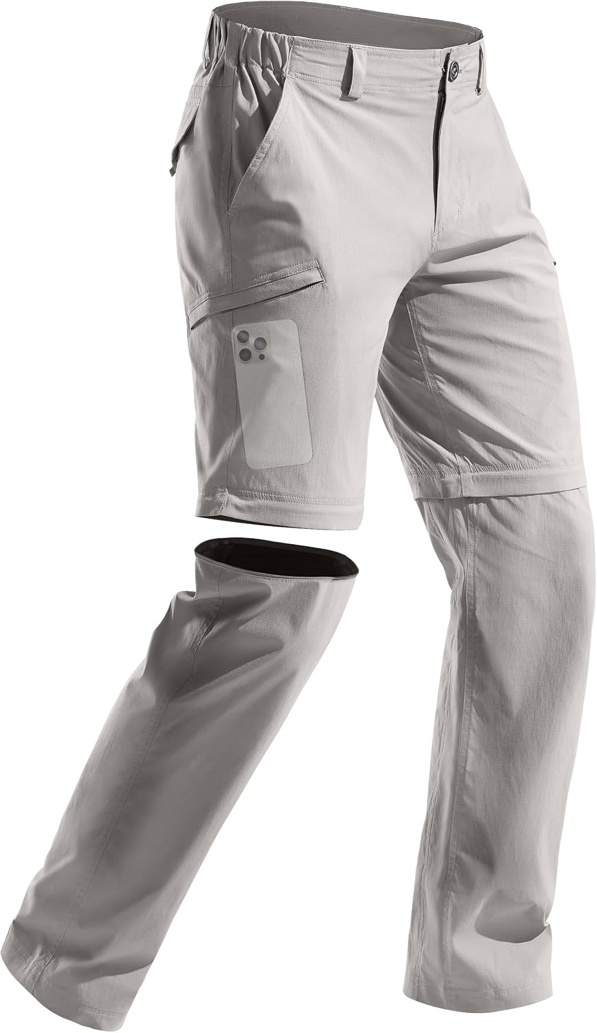 FREE SOLDIER Men's Convertible Hiking Pants Outdoor Lightweight