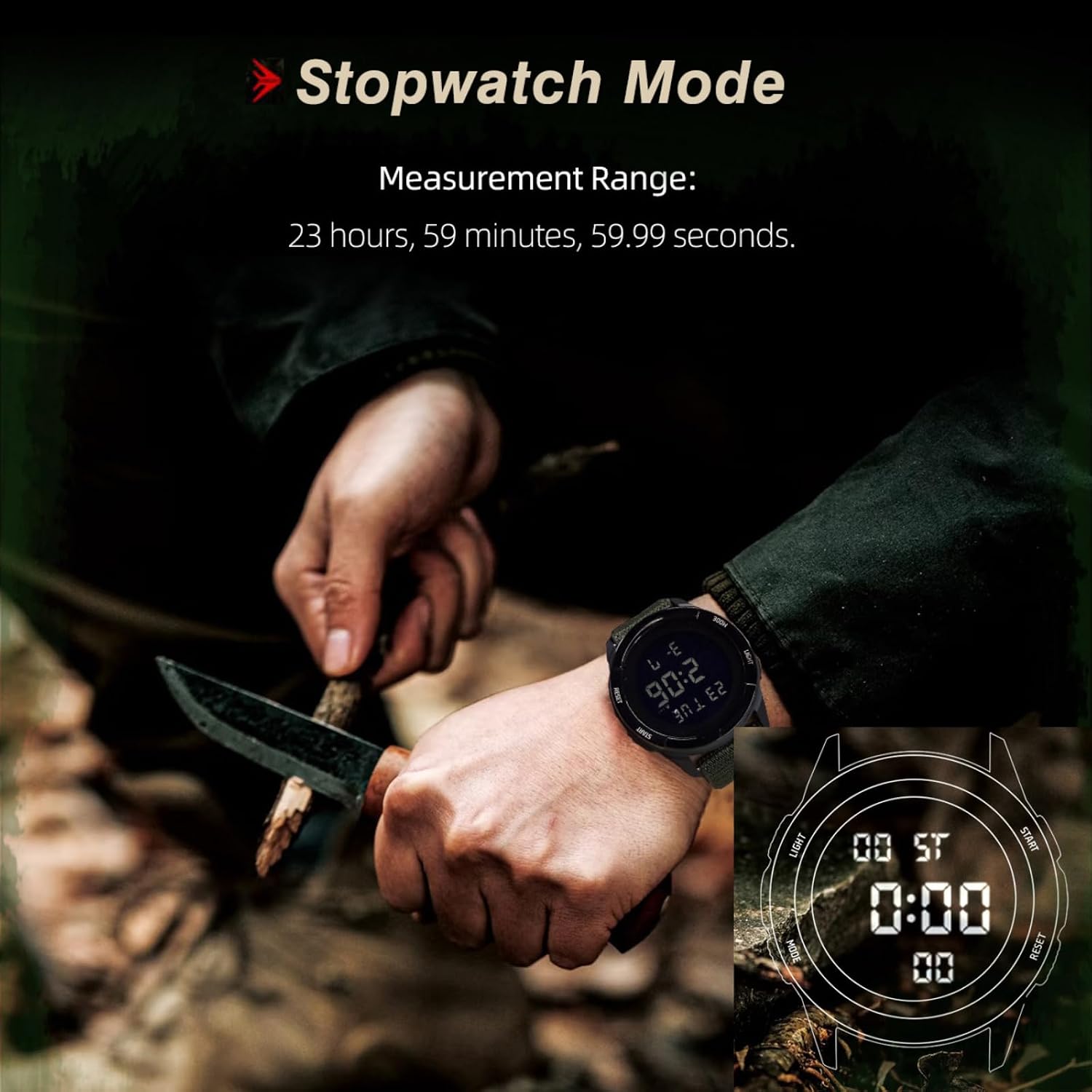 Digital Watch for Men Tactical Military Waterproof Sports Wristwatch Nylon