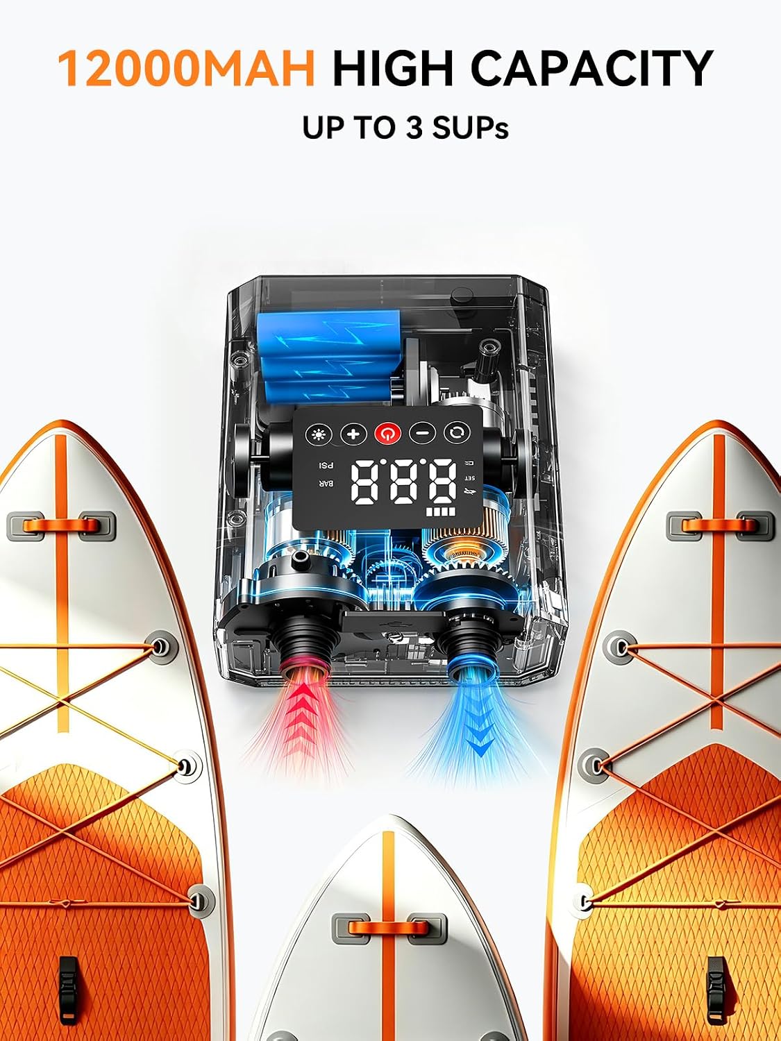 Electric Paddle Board Pump, Rechargeable SUP Air Pump