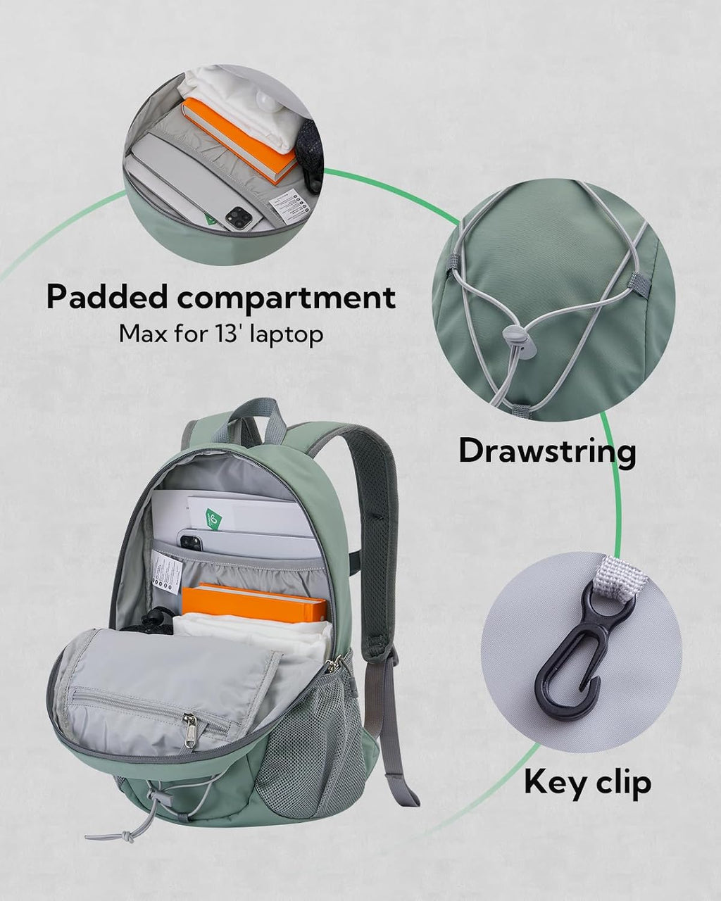WATERFLY Small Hiking Backpack: 12L Outdoor Daypack For Women Men Teenager
