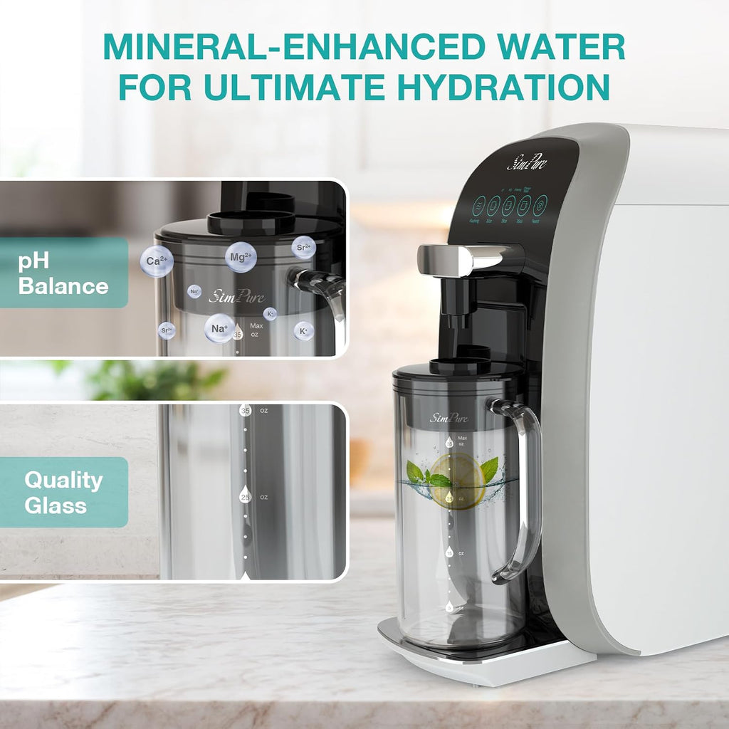 SimPure Y7T-A Countertop Reverse Osmosis Water Filter, 5 Stage Mineral RO