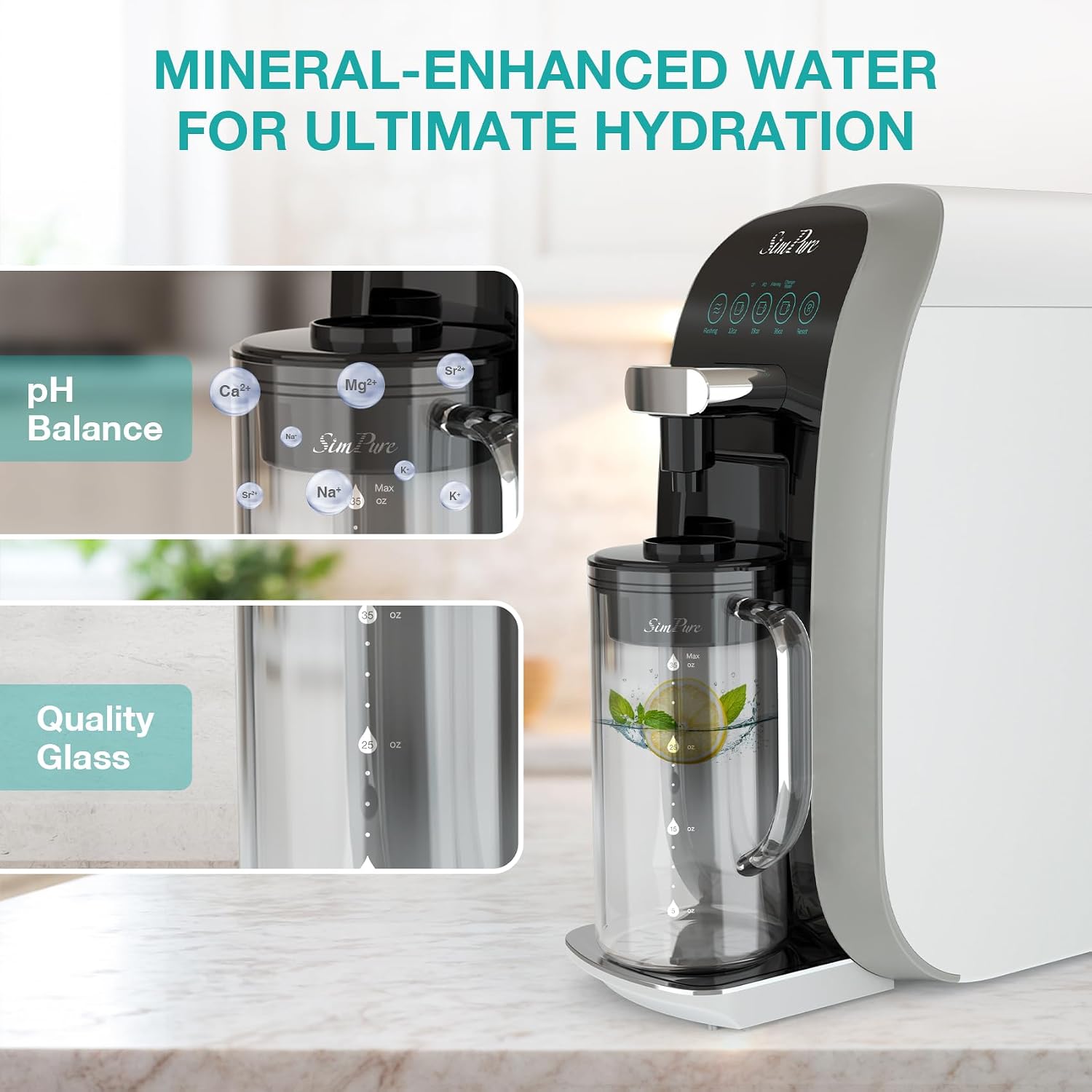 SimPure Y7T-A Countertop Reverse Osmosis Water Filter, 5 Stage Mineral RO