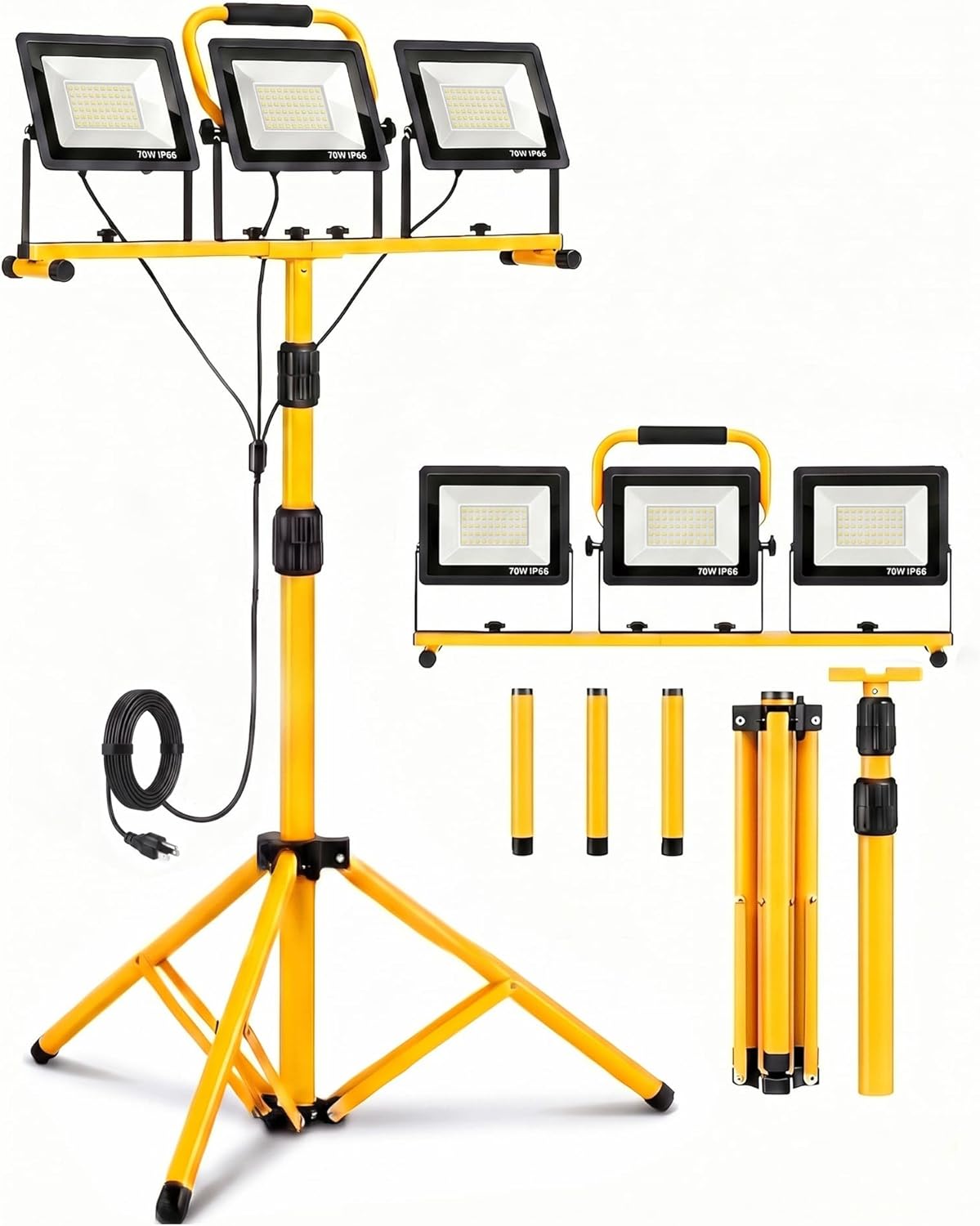 21000-Lumen LED Work Light with Stand for Job Site Garage