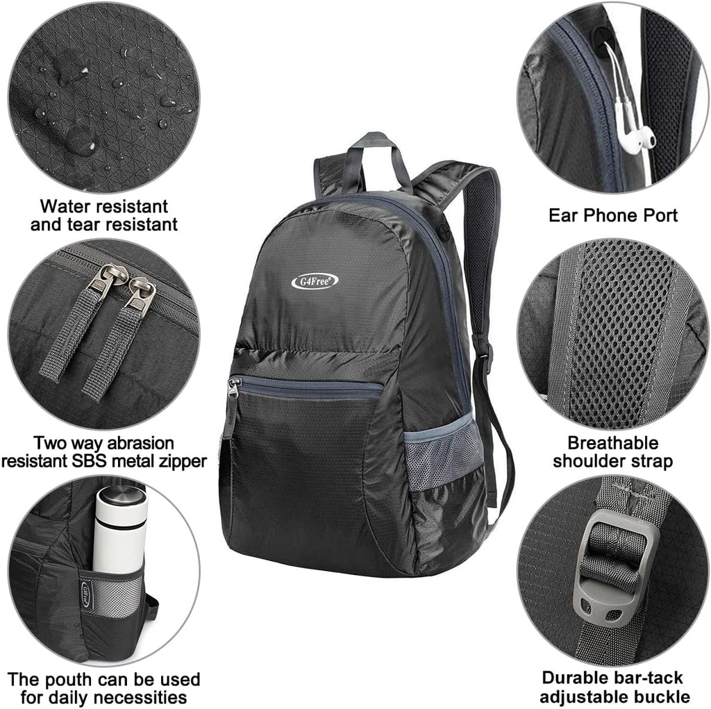 G4Free 20L Small Packable Travel Hiking Backpack for Men Women