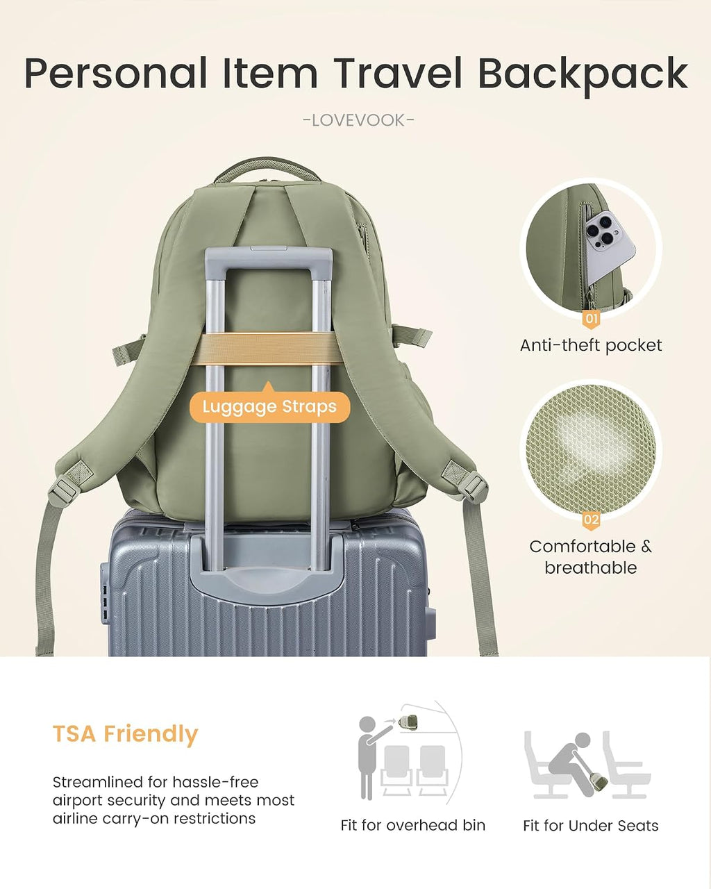 LOVEVOOK Laptop Backpack for Women Teacher with Tumbler Holder Teen Girls