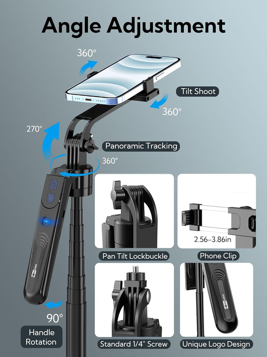 USKEYVISION 70.9" Auto Face Tracking Tripod 360° Rotation w/Light(UTK-02)
