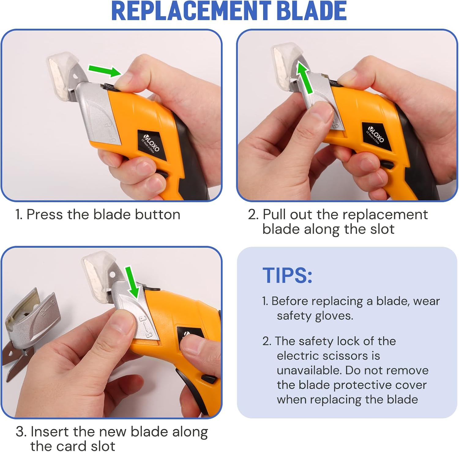 VLOXO Electric Scissors 10000RPM Electric Box Cutter for Cardboard