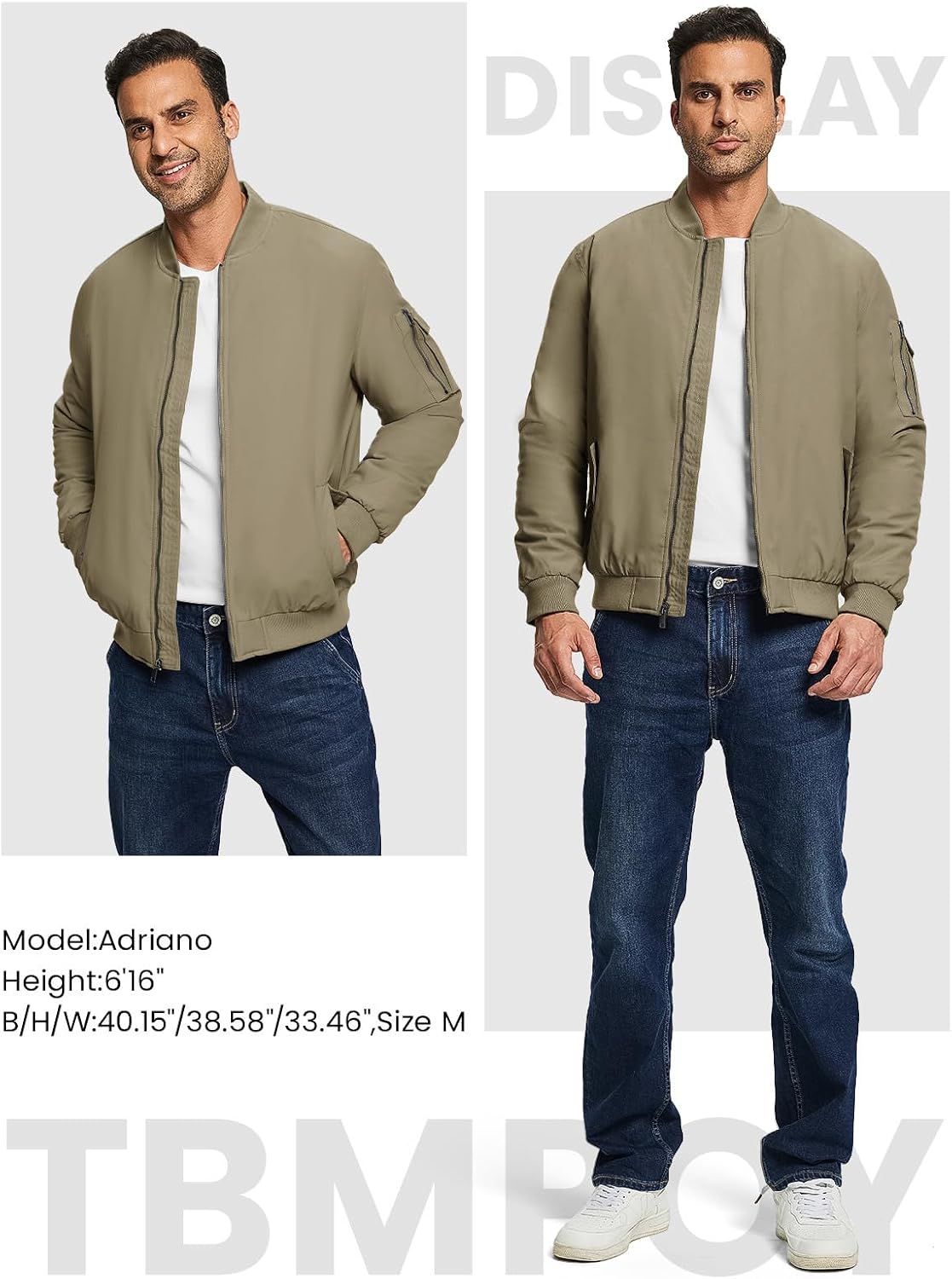 TBMPOY Men's Winter Bomber Jacket Fall Casual Windbreaker Softshell Jackets