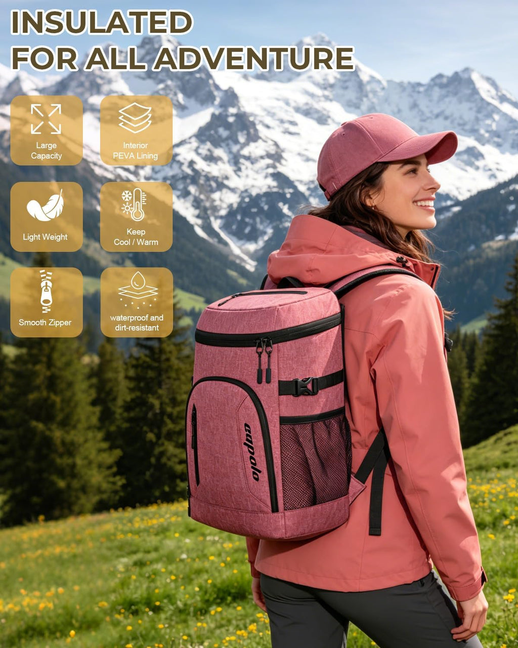 Capolo Cooler Backpack for Men Women Insulated Backpack Cooler Leak Proof