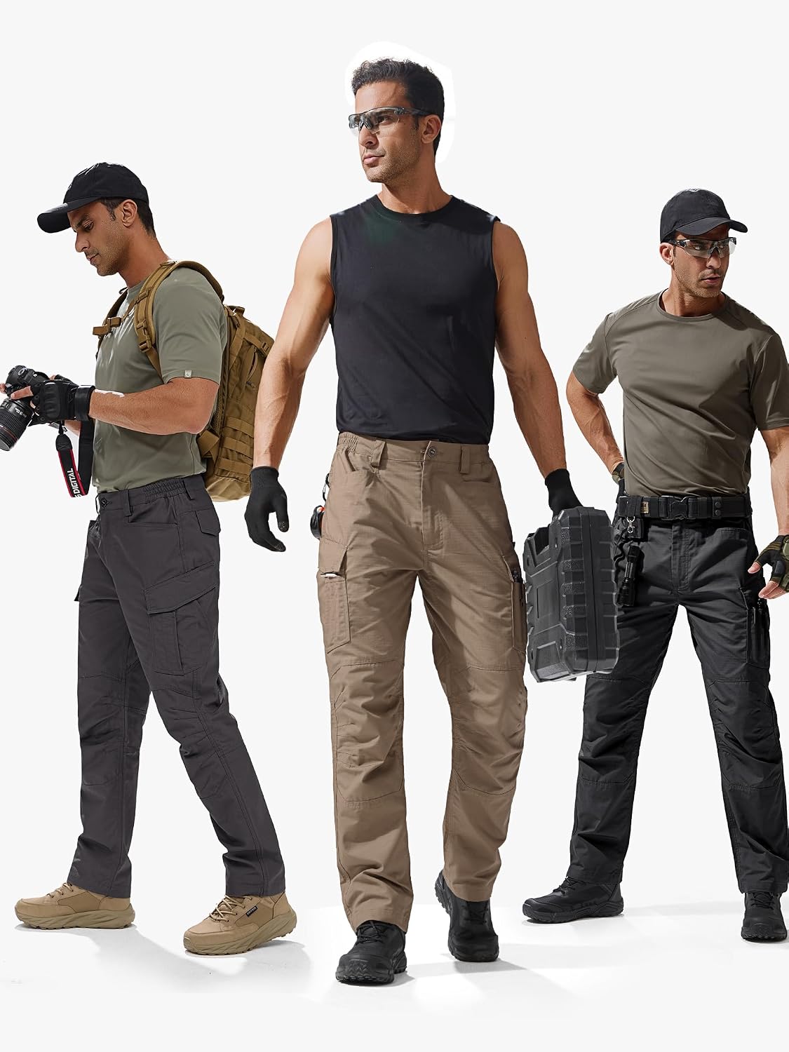 FREE SOLDIER Men's Tactical Pants Ripstop Work Cargo Hiking Pants