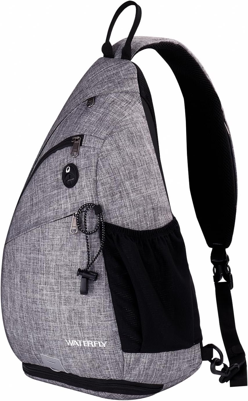 WATERFLY Large Sling Bag Crossbody Backpack Chest Pack for Men Women