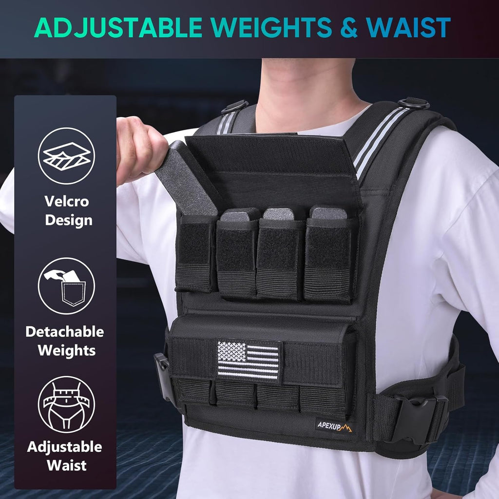APEXUP Weighted Vest Men, Adjustable Weight Vest for Running