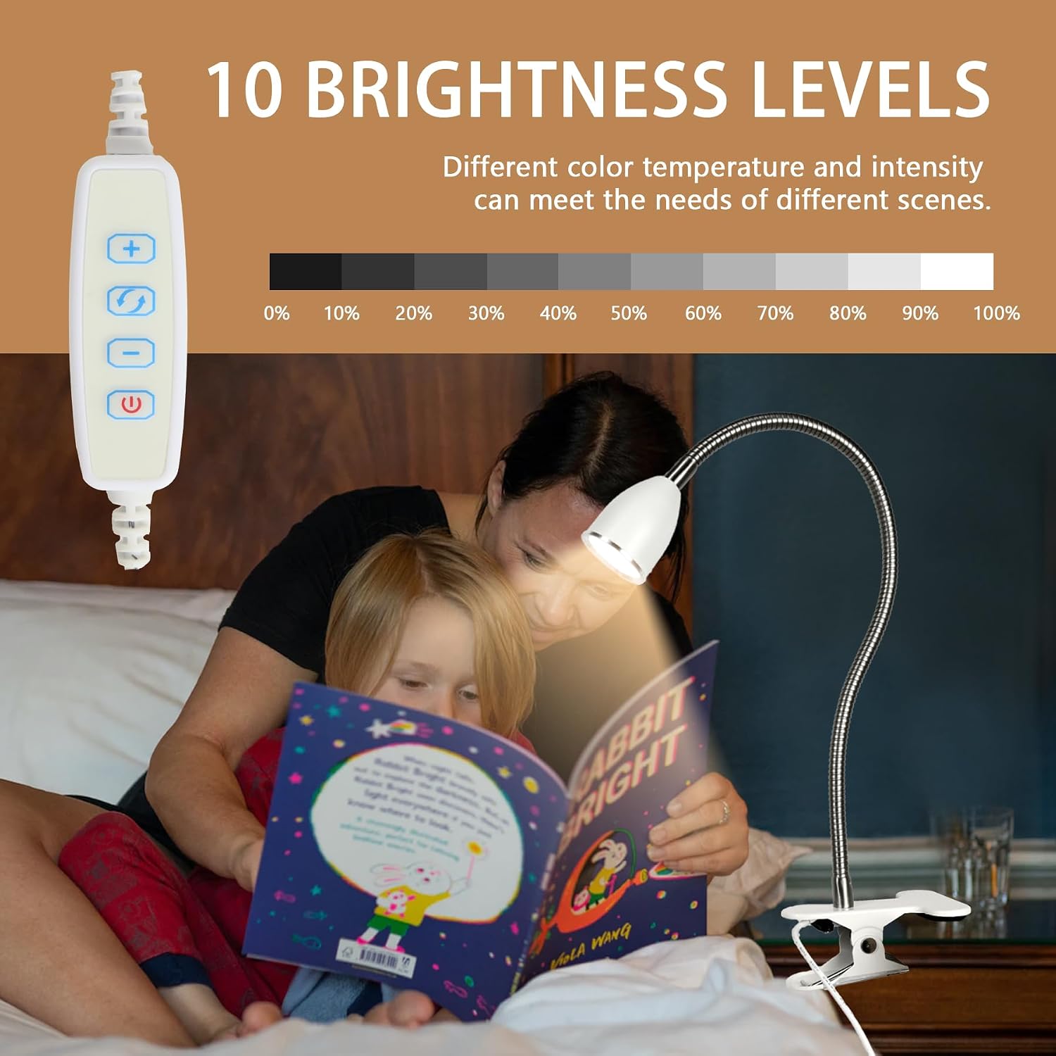 LALISU Desk lamp Eye-Caring Table Lamps, 360°Rotation LED Desk Clip Lamp