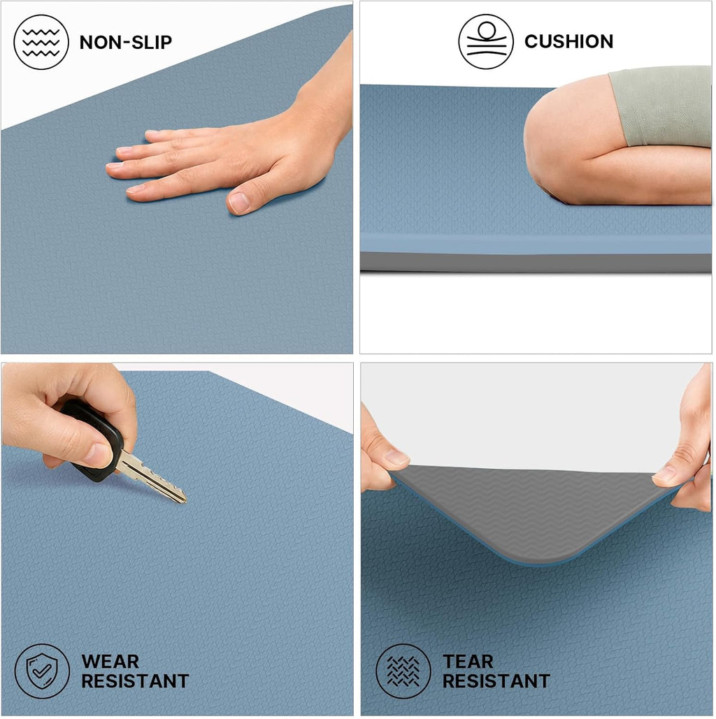 Yoga Mat TPE 72"x31.5"x0.31" Thick Non Slip Exercise Mat