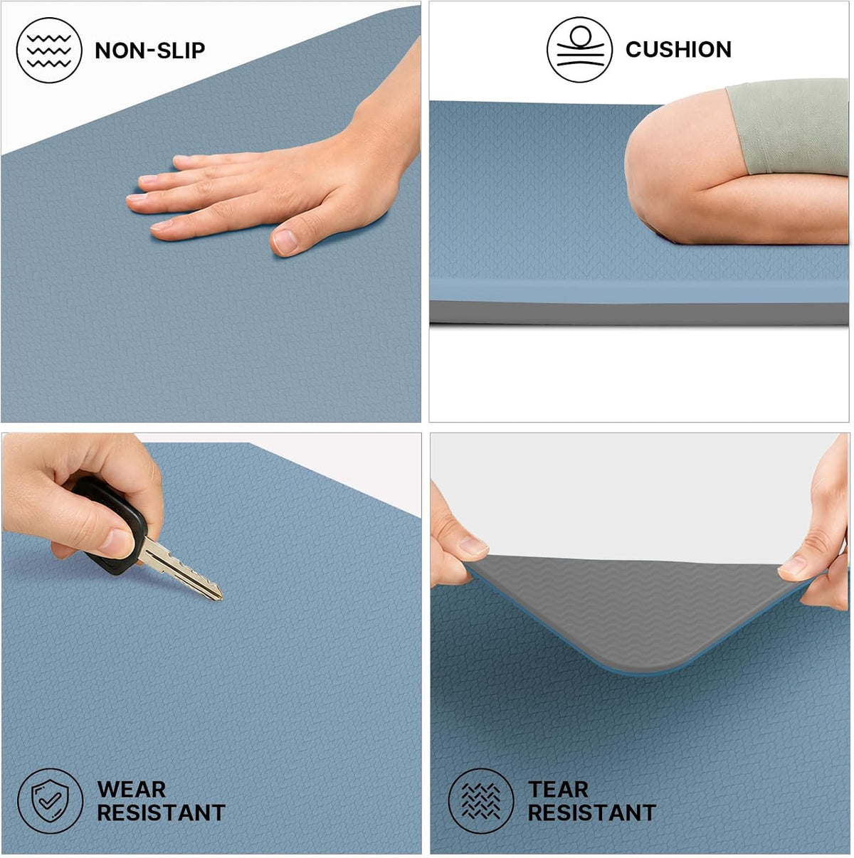 Yoga Mat TPE 72"x31.5"x0.31" Thick Non Slip Exercise Mat