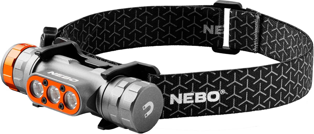 NEBO Transcend 1500 Rechargeable Headlamp | 1,500 Lumens, 5 Light Modes, Detachable Magnetic Work Lamp, Waterproof, Bright LED Head Light for Hiking & Camping, Includes USB Charging Cable