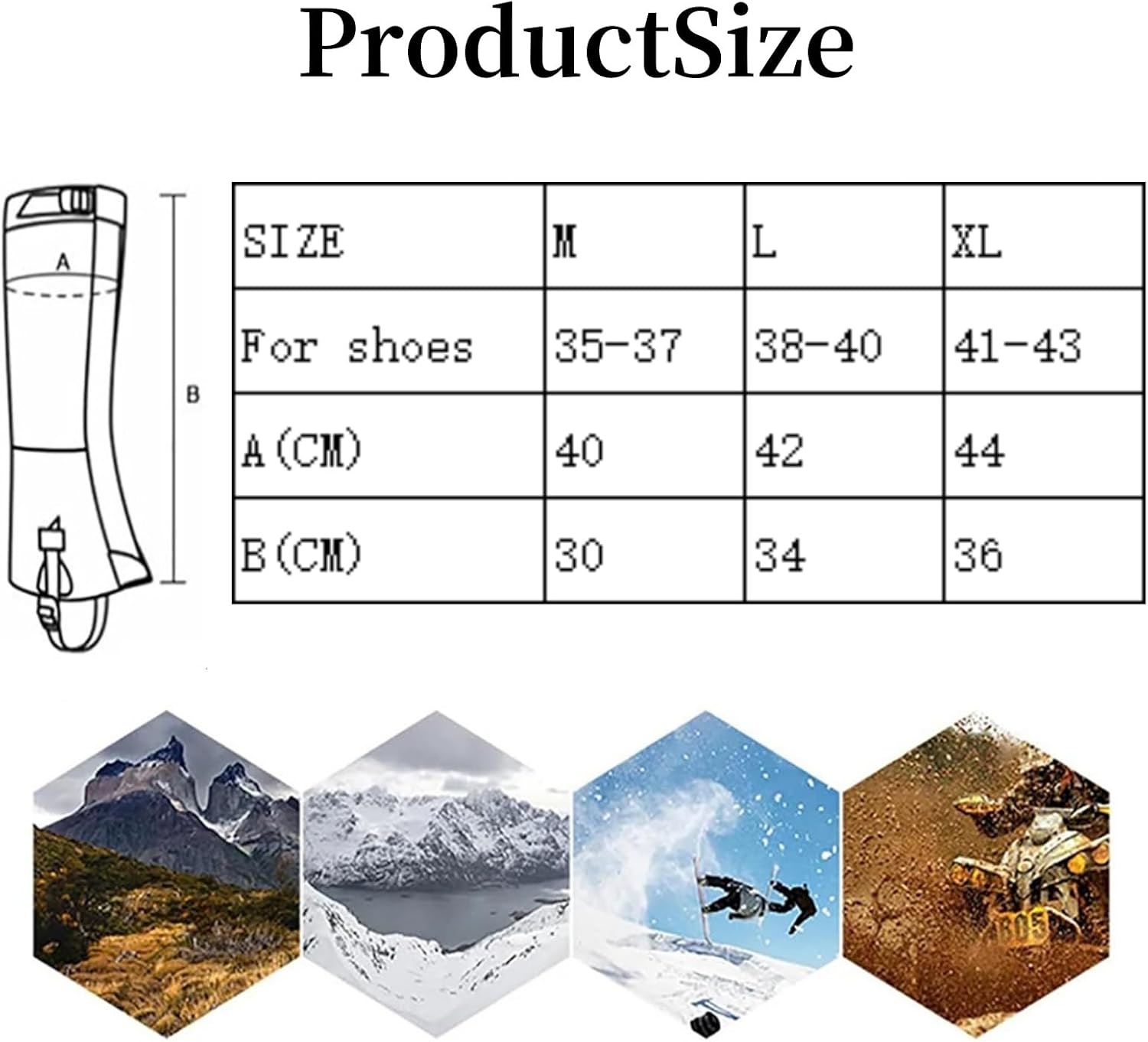 Hiking Gaiters Waterproof for Boots,900D Hunting Gaiters,Adjustable Snow Boot Gaiters for Climbing, Dirt-Proof Ripstop Shoe Gaiters for Men Women