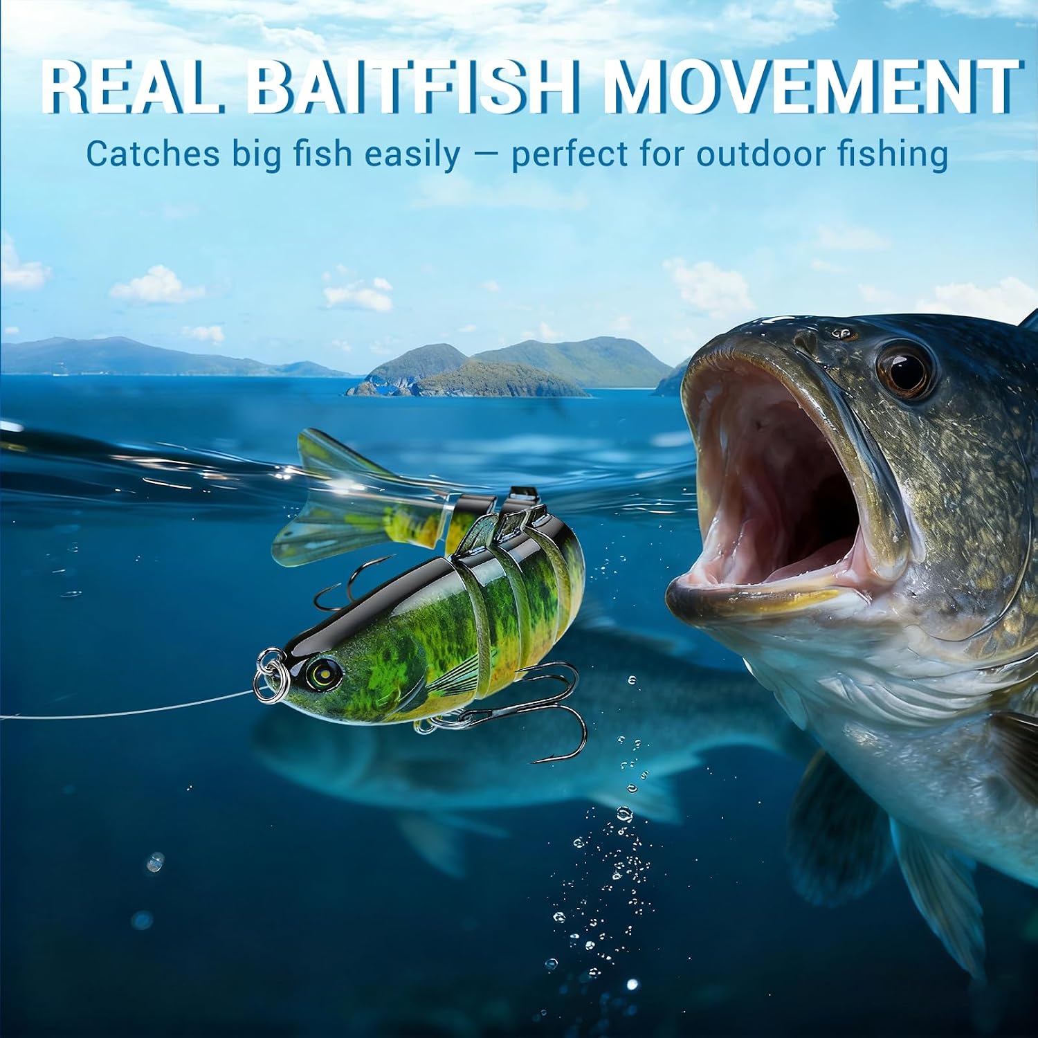 Keenjorika 5-Pack Fishing Lures Multi Jointed Fish Fishing Kits, Slow-Sinking Lifelike Segmented Swimbait Crankbaits, Realistic Swimming Action for Bass, Trout, Pike & Walleye – Freshwater & Saltwater