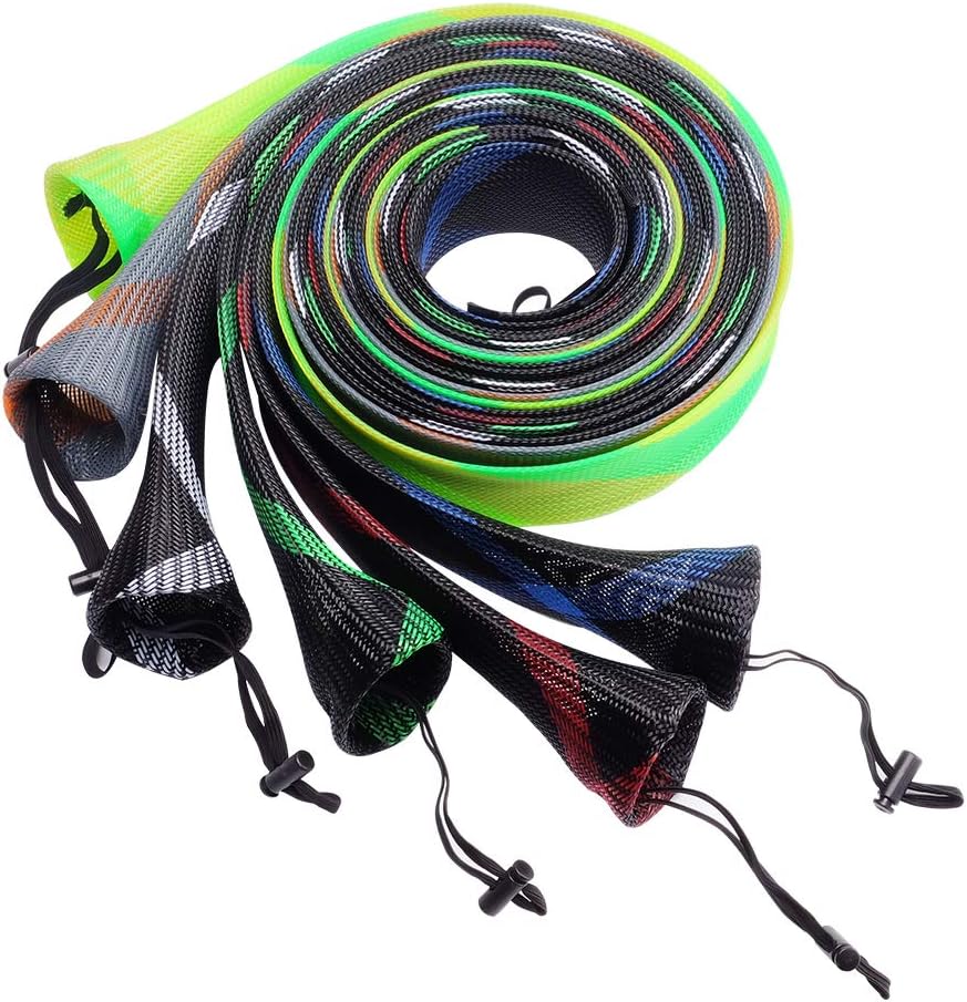 SF Fishing Rod Sock Fishing Rod Sleeve Rod Cover Braided Mesh Rod Protector Pole Gloves Fishing Tools for Spinning Fishing Rod,Casting Rod,Musky Rod, Ice Rod, Fly Rod, Spey Rod