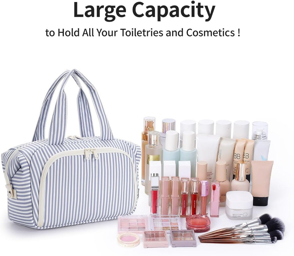 Narwey Travel Toiletry Bag for Women, Large Makeup Cosmetic Organizer Bag