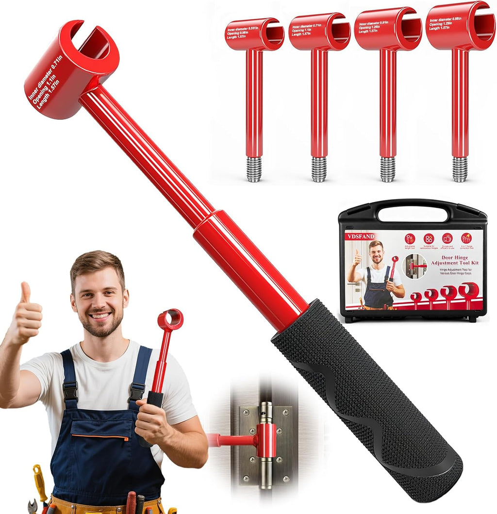 Vdsfand Door Hinge Adjustment Tool Multi-Size Hinge Gap Adjusting Wrench Kit Heavy Duty Door Hinge Repair Tool for Residential and Commercial Use