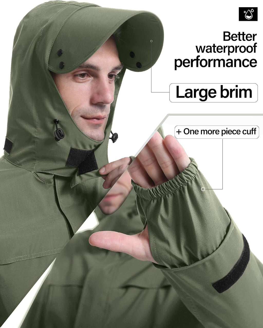 iCreek Rain Suit Waterproof Breathable Lightweight 2-Piece Rain Gear Unisex