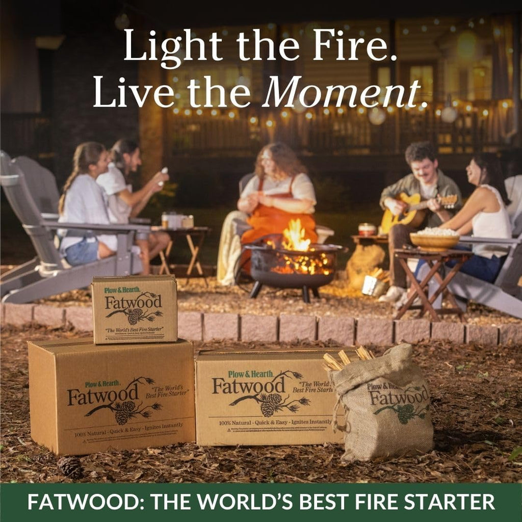 Plow & Hearth 2 LBS Fatwood Fire Starter Sticks Organic Kindling, Easy Ignition Fat Wood, All Natural Firestarters for Fire Pit, Wood Stoves, Fireplaces, Campfires, Bonfires, BBQ
