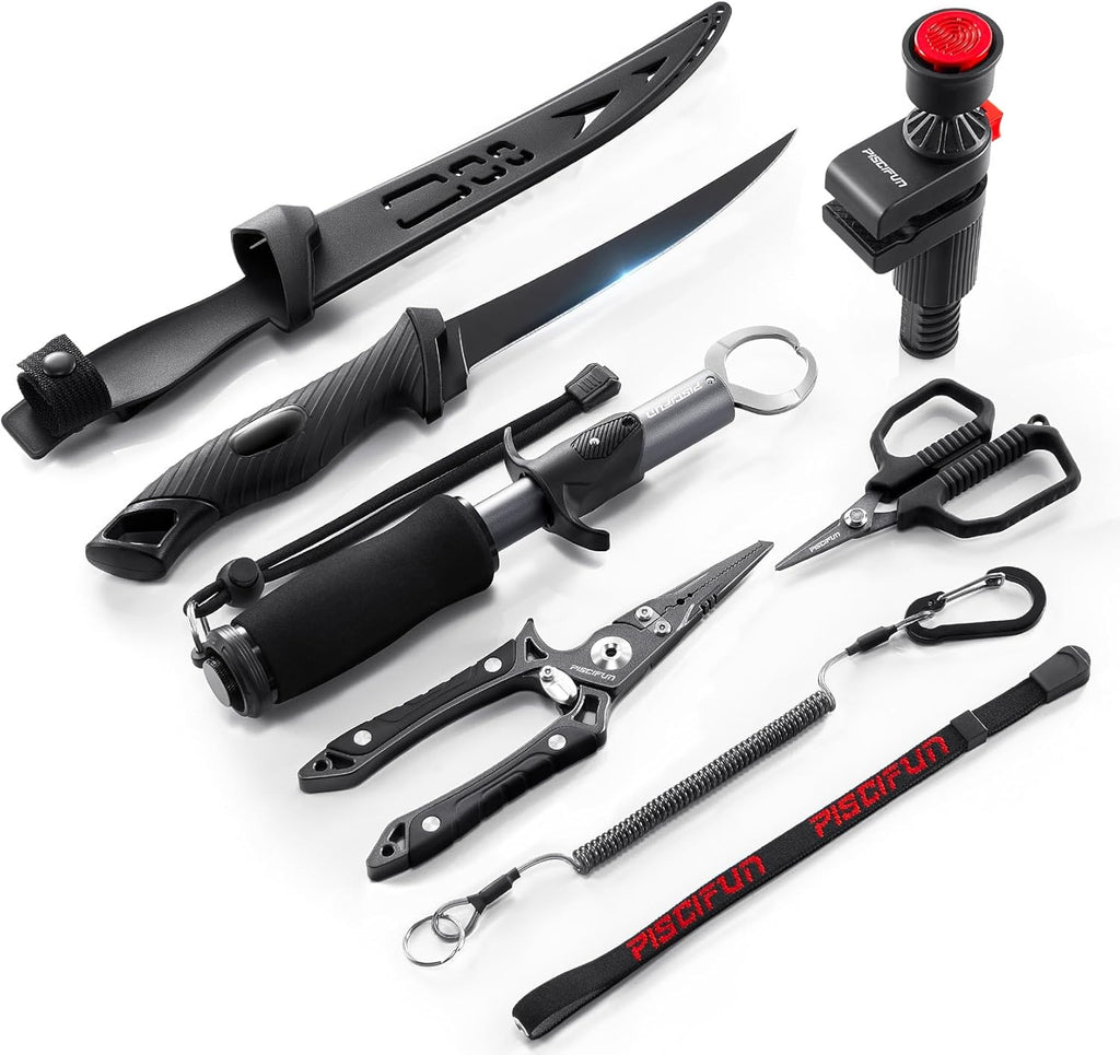 Piscifun 2pcs and 6pcs Fishing Tool Kit, Pliers and Fish Gripper