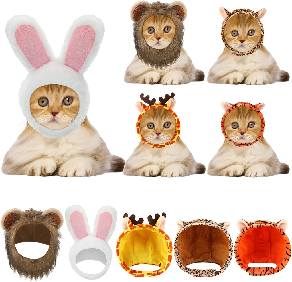 Weewooday 5 Pcs Cat Hat, Lion, Frog, Rabbit, Sunflower, Banana