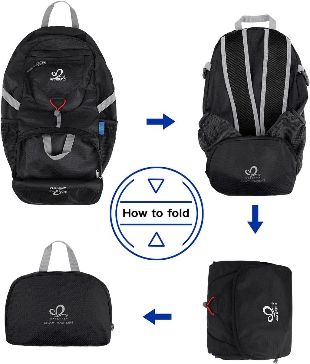 WATERFLY Small Lightweight Packable Backpack: 20l Hiking Daypack Man Woman