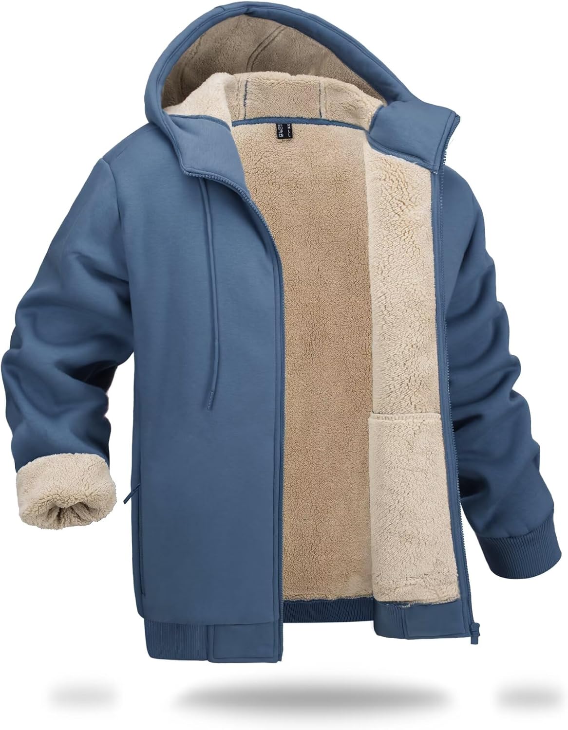 Boladeci Men's Sherpa Fleece Lined Hoodie Zip Up Heavyweight Winter Jacket