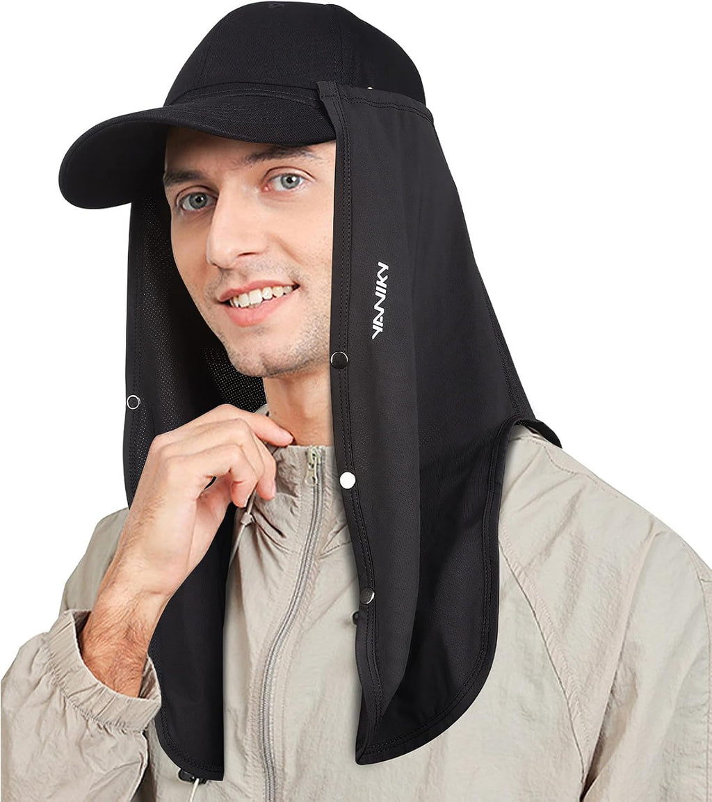 YANIKY Adjustable UV Sun Protection Neck Drape, 2-in-1 Multifunctional Sun Protection Mask, Neck Flap Addon for Ball Caps