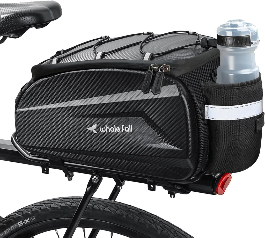 whale fall 10L Bike Rack Bag, Waterproof Hard Shell EVA Ebike Bag