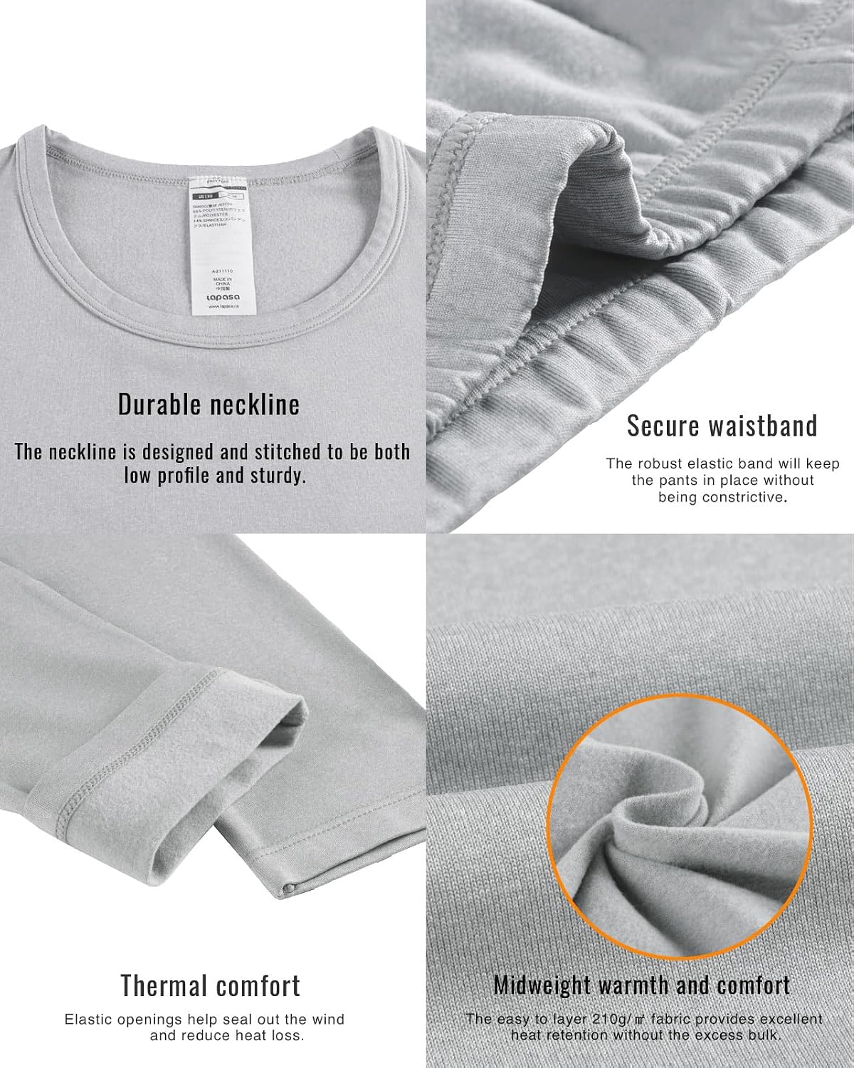 LAPASA Women's Thermal Underwear Set Light/Mid/Heavy Weight L17/ L41/L44
