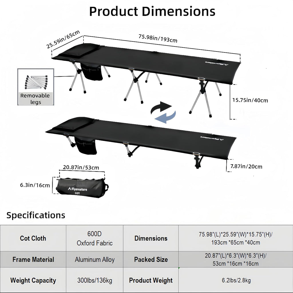Lightweight Foldable Camping Cot