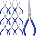 10 Pcs Mini Needle Nose Plier Bulk Jewelry 6 '', Blue