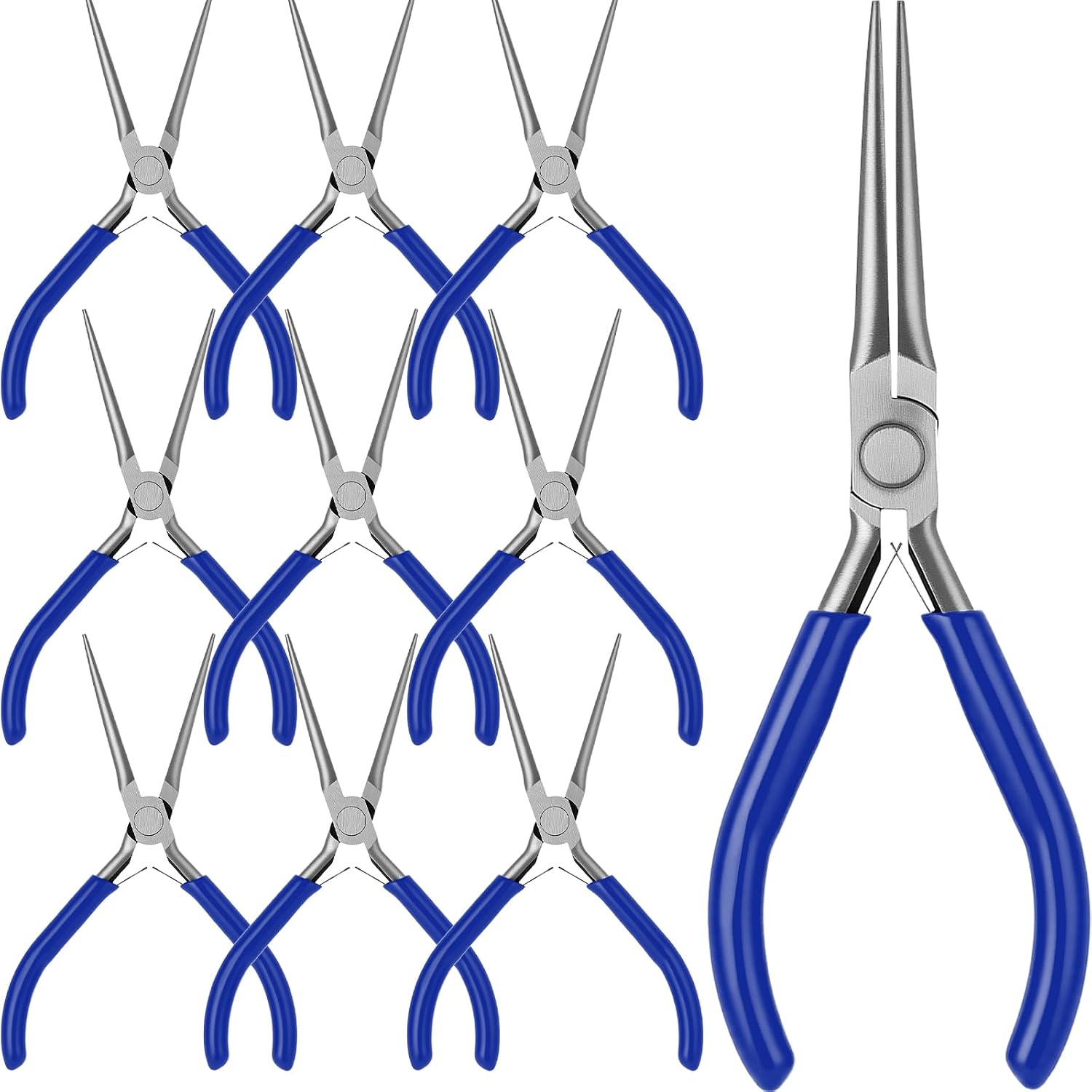10 Pcs Mini Needle Nose Plier Bulk Jewelry 6 '', Blue