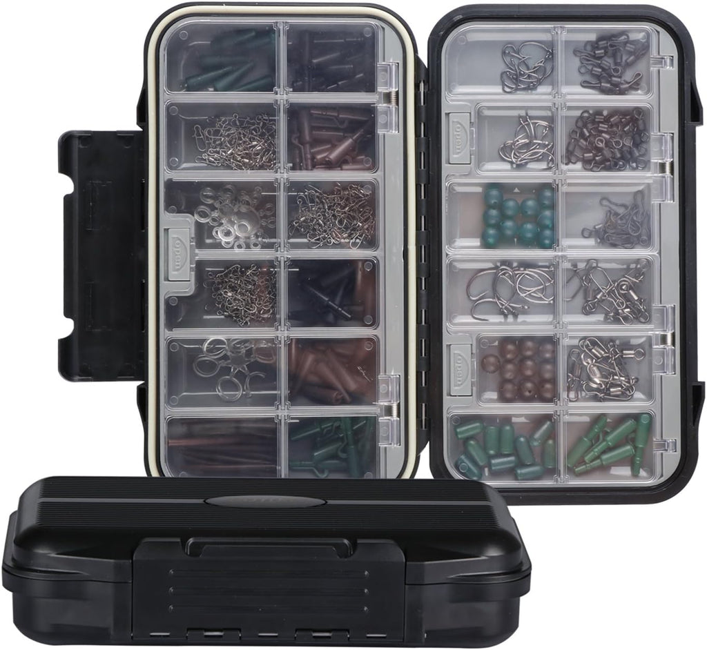 Goture Black Waterproof Clear Tackle Box Fixed Compartments Lure Storage Case