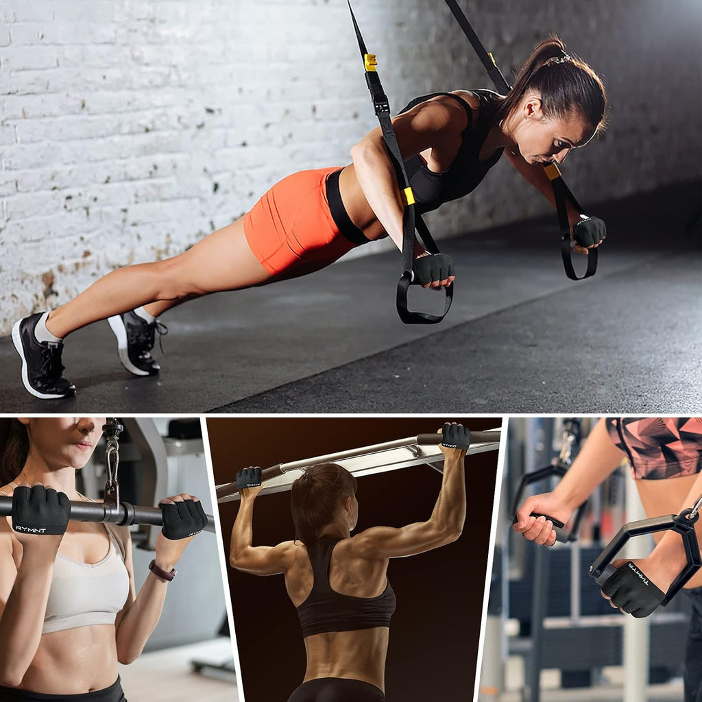 Minimal Workout Gloves for Women Men, Micro Fingerless Gym Gloves Grip Pads