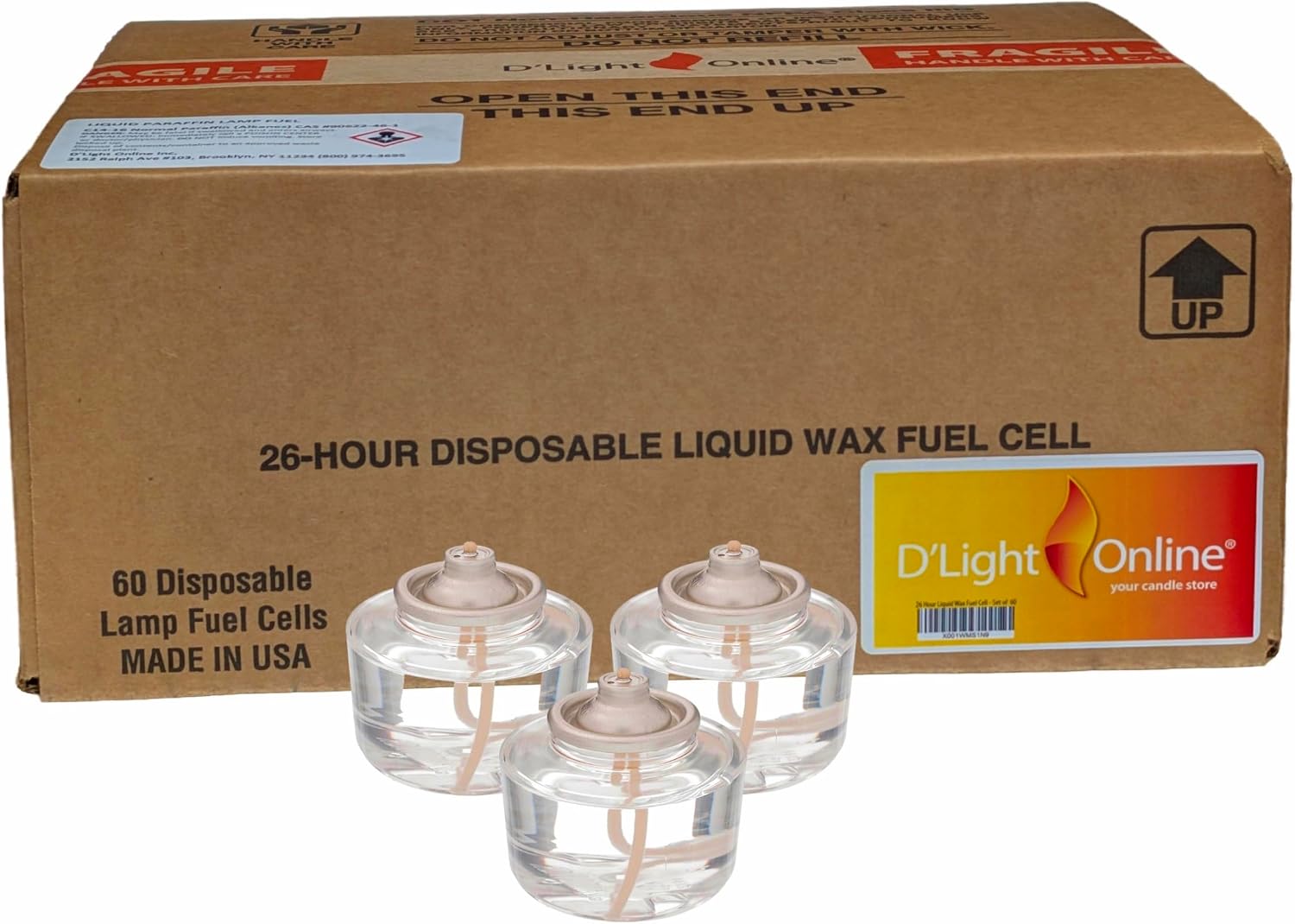 D'light Online 12-Hour Liquid Votive Candles, Disposable Fuel Cells, Event Bulk Package, Emergency Candles, Restaurant Tables, Romantic Dinner Candles and Wedding Tables (Set of 12)