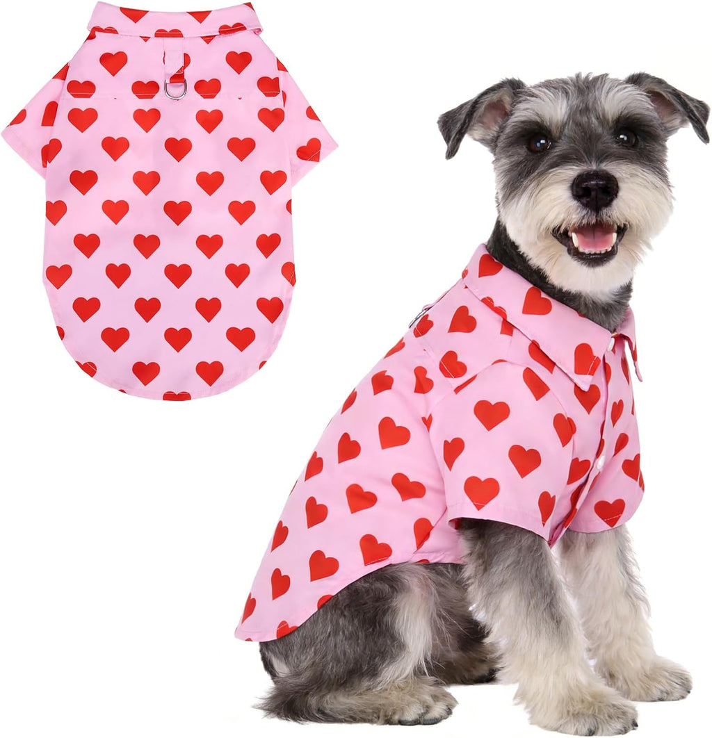 KOOLTAIL Dog Hawaiian Shirt, Dog Summer Clothes with Leash D-Ring for Medium Large Dogs, Floral Cool Beach Puppy Shirts with Sun Protection,Breathable Soft Pet Outfit Indoor&Outdoor Boy&Girl, Blue L