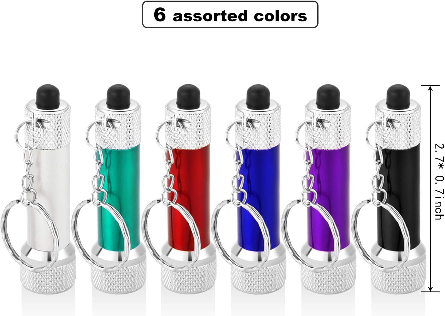 Honoson 30 Pcs Mini LED Keychain Flashlight Bulk