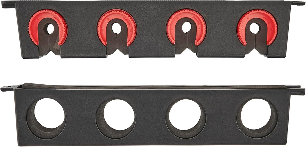 Berkley Twist Lock Fishing Rod Rack, Stores 4 Rods, Black, Soft Foam Grip Pads Protect Rod Finishes, Durable Construction, Easy to Mount with Common Tools