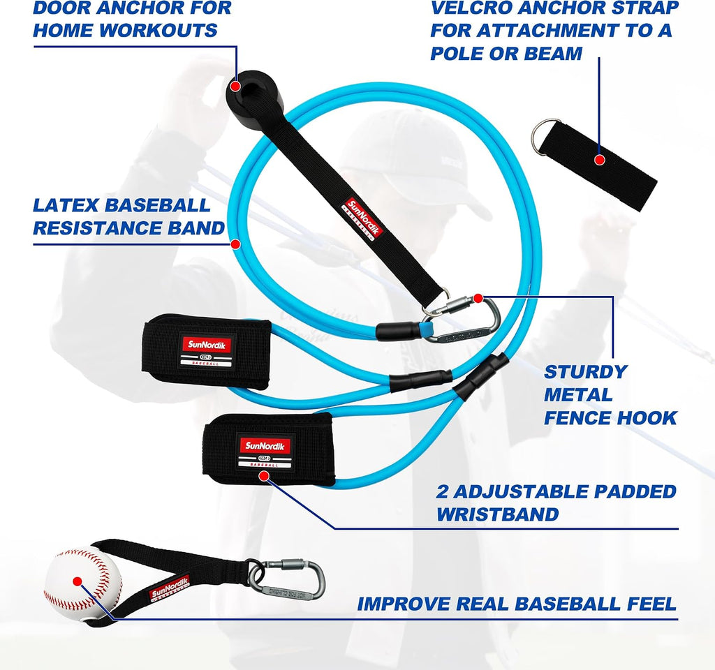SunNordik Resistance Bands for Pitchers with Carry Bag